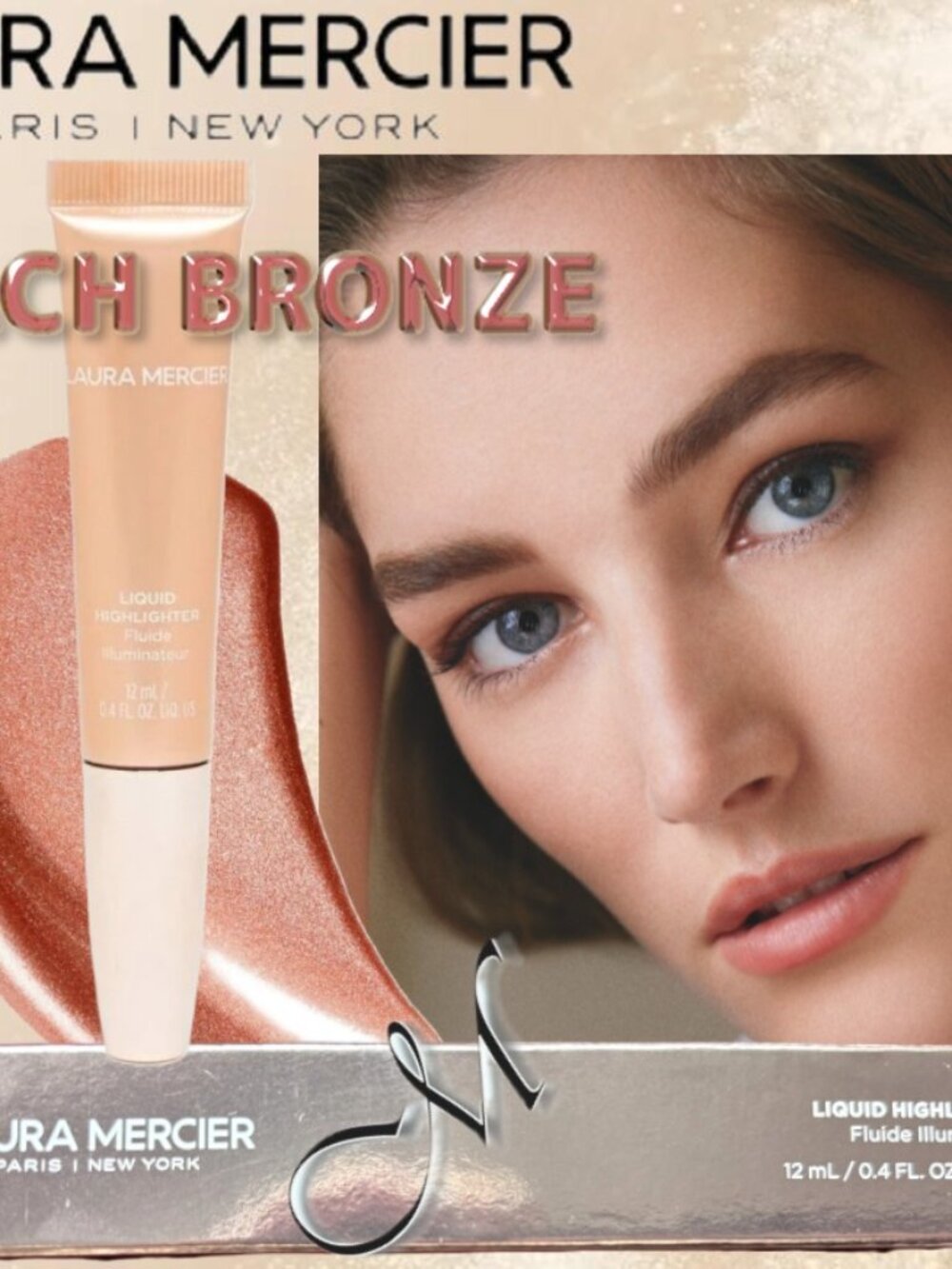 Laura Mercier RoseGlow Liquid Highlighter* ~ Peach Bronze (Shimmer) NIB 12ml